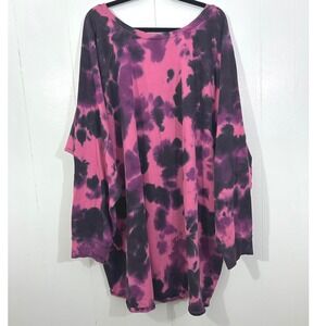 Torrid Pink Purple Tie Dye Oversized Pullover Sweatshirt Womens Plus Size 6 6X